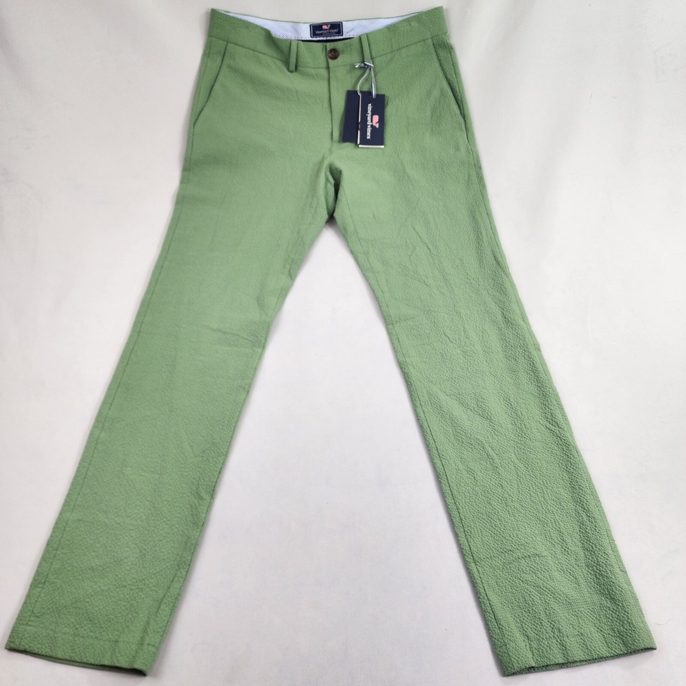 Vineyard Vines Mens Green Lightweight Straight Leg Pants W 32 L 32 NEW